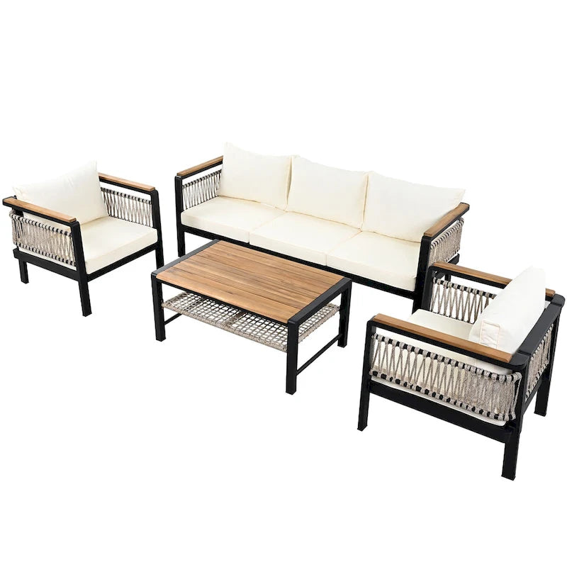 Ensemble de canapés d'angle d'extérieur 4 pièces