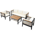 Ensemble de canapés d'angle d'extérieur 4 pièces