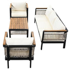 Ensemble de canapés d'angle d'extérieur 4 pièces