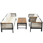 Ensemble de canapés d'angle d'extérieur 4 pièces