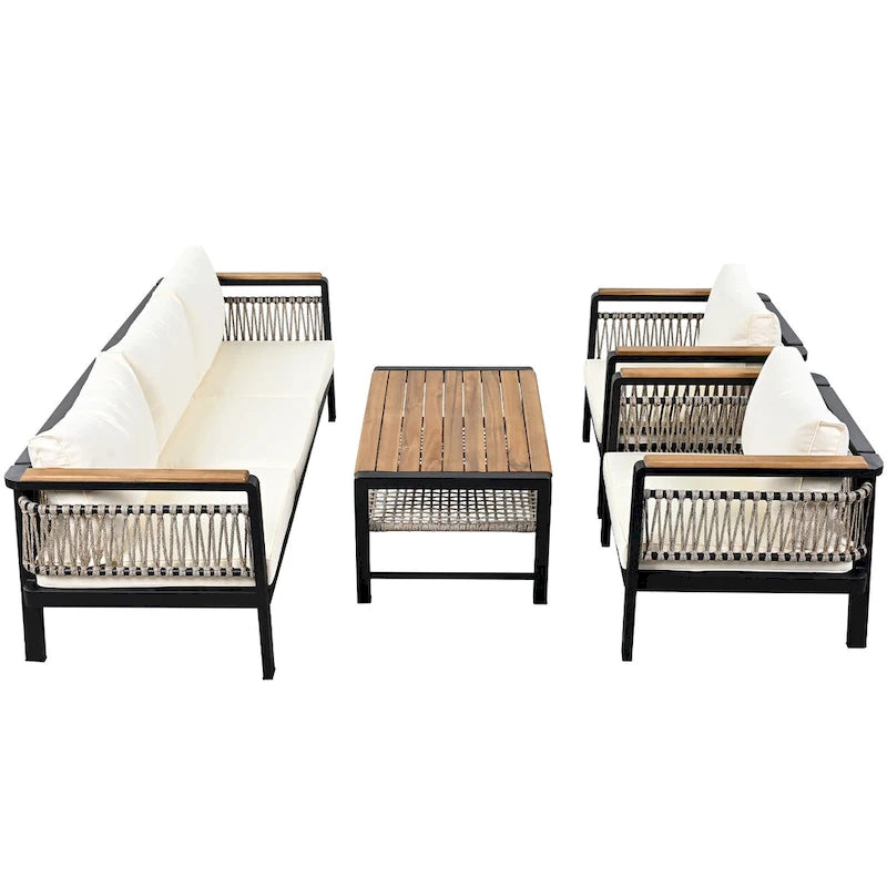 Ensemble de canapés d'angle d'extérieur 4 pièces