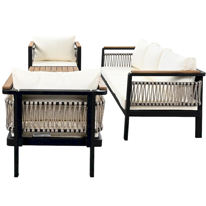 Ensemble de canapés d'angle d'extérieur 4 pièces