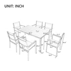 Ensemble de salle à manger d'extérieur 7 pièces, comprenant 6 chaises de patio empilables et une table rectangulaire pour patio ou balcon.