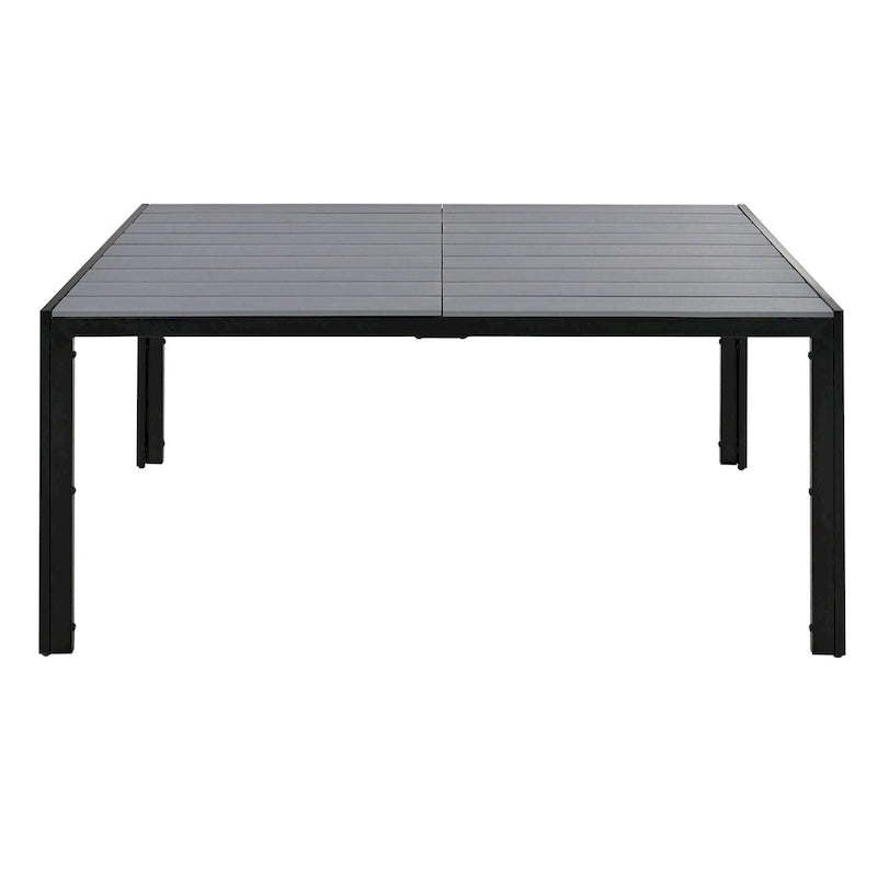 Ensemble de salle à manger d'extérieur 7 pièces, comprenant 6 chaises de patio empilables et une table rectangulaire pour patio ou balcon.