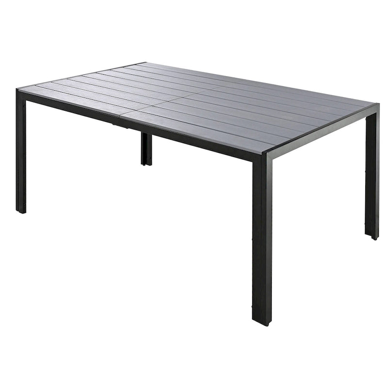 Ensemble de salle à manger d'extérieur 7 pièces, comprenant 6 chaises de patio empilables et une table rectangulaire pour patio ou balcon.