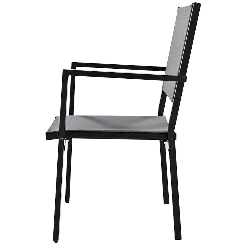 Ensemble de salle à manger d'extérieur 7 pièces, comprenant 6 chaises de patio empilables et une table rectangulaire pour patio ou balcon.