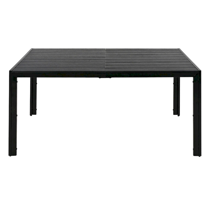 Ensemble de salle à manger d'extérieur 7 pièces, comprenant 6 chaises de patio empilables et une table rectangulaire pour patio ou balcon.