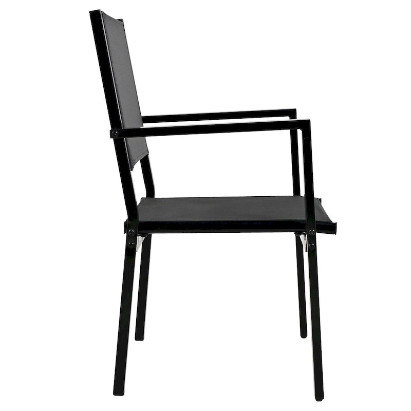 Ensemble de salle à manger d'extérieur 7 pièces, comprenant 6 chaises de patio empilables et une table rectangulaire pour patio ou balcon.