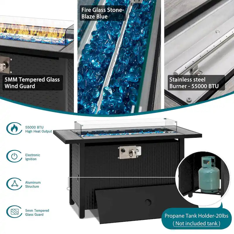 Ensemble de sièges sectionnels 8 pièces avec foyer