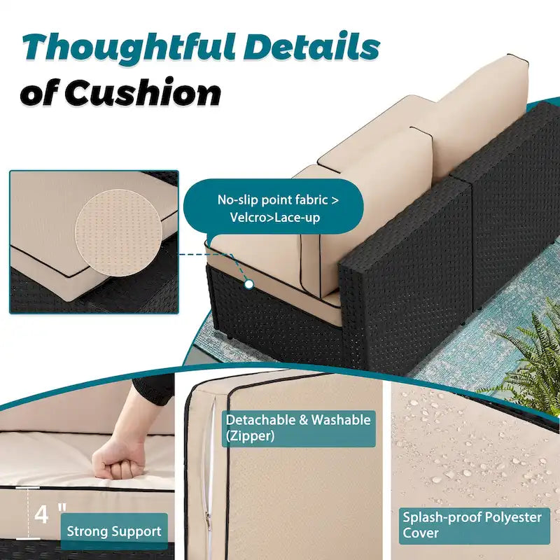 Ensemble de sièges sectionnels 8 pièces avec foyer