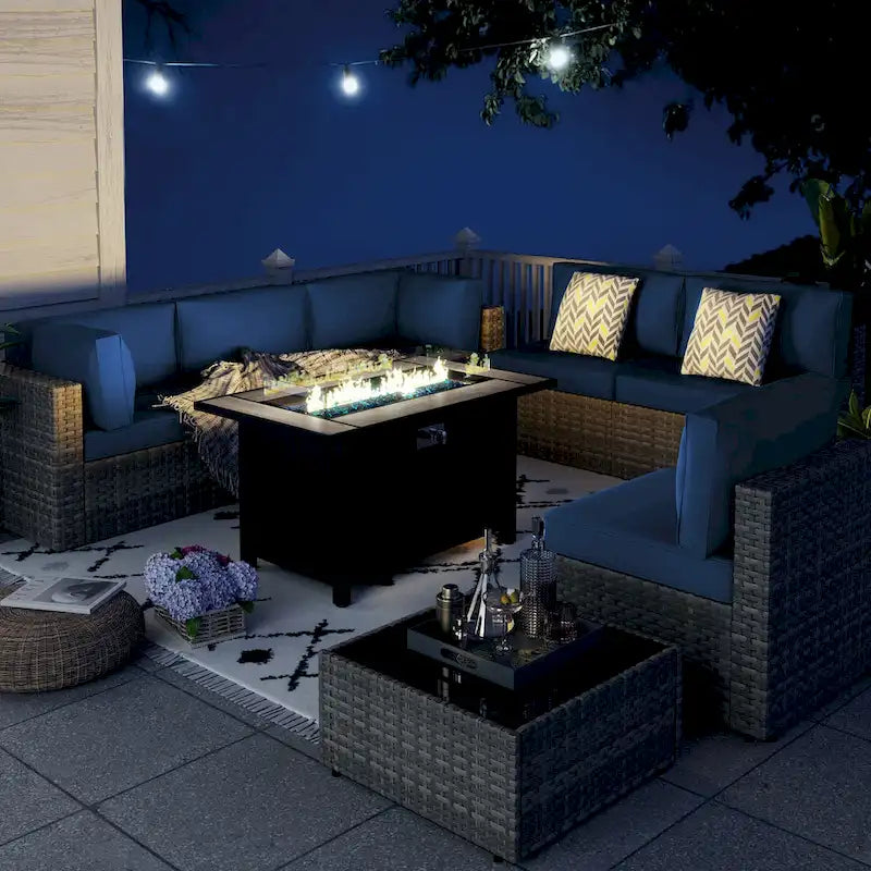 Ensemble de sièges sectionnels 8 pièces avec foyer