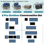 Ensemble de sièges sectionnels 8 pièces avec foyer