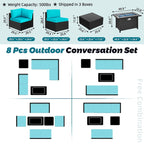 Ensemble de sièges sectionnels 8 pièces avec foyer