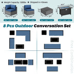 Ensemble de sièges sectionnels 8 pièces avec foyer