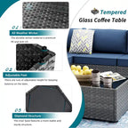 Ensemble de sièges sectionnels 8 pièces avec foyer