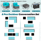 Ensemble de sièges sectionnels 8 pièces avec foyer