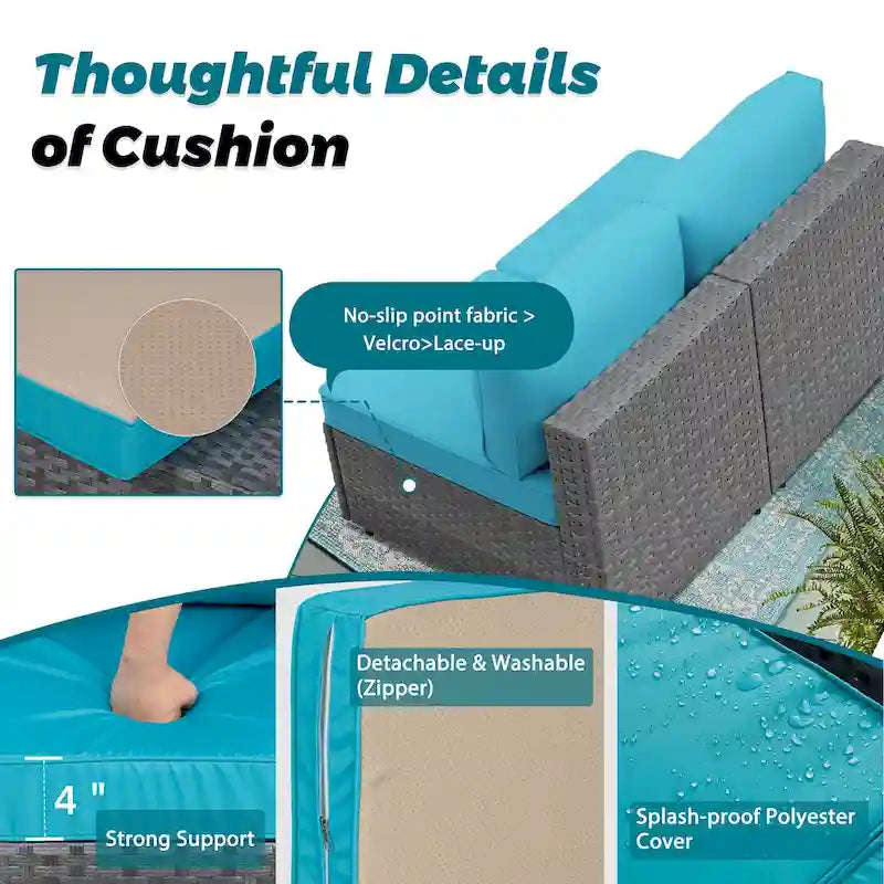 Ensemble de sièges sectionnels 8 pièces avec foyer