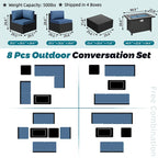 Ensemble de sièges sectionnels 8 pièces avec foyer
