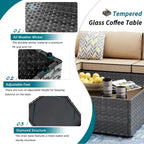 Ensemble de sièges sectionnels 8 pièces avec foyer