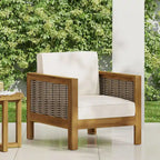 Fauteuils club d'extérieur en bois d'acacia, lot de 2