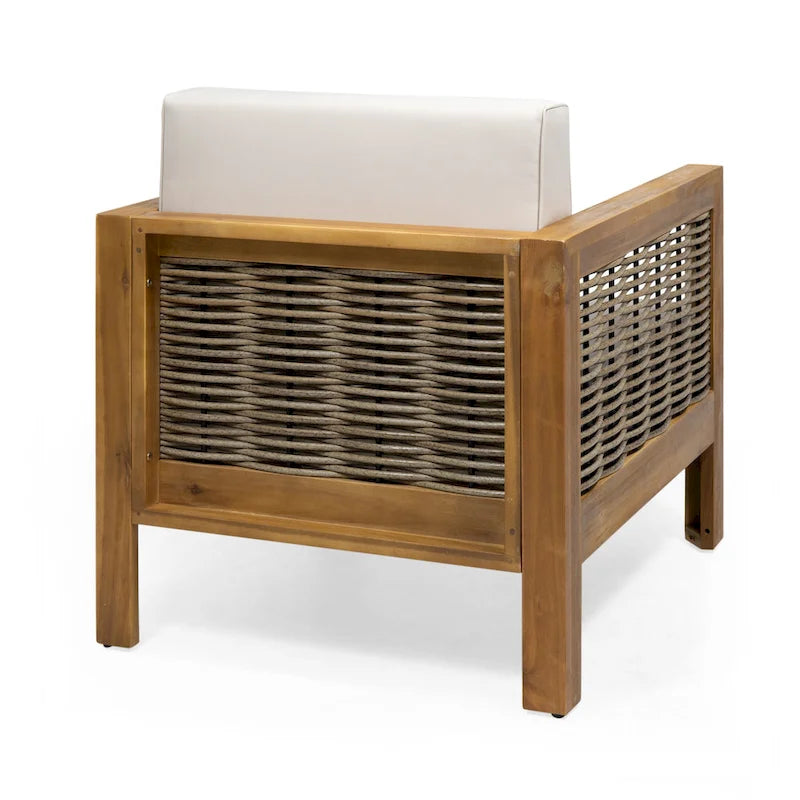 Fauteuils club d'extérieur en bois d'acacia, lot de 2