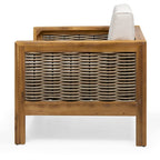 Fauteuils club d'extérieur en bois d'acacia, lot de 2