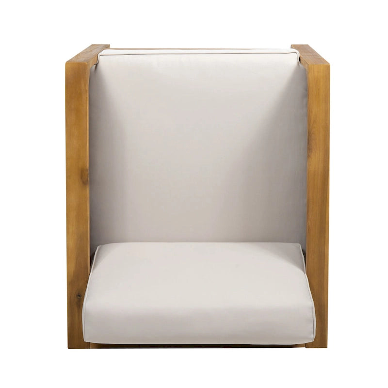 Fauteuils club d'extérieur en bois d'acacia, lot de 2