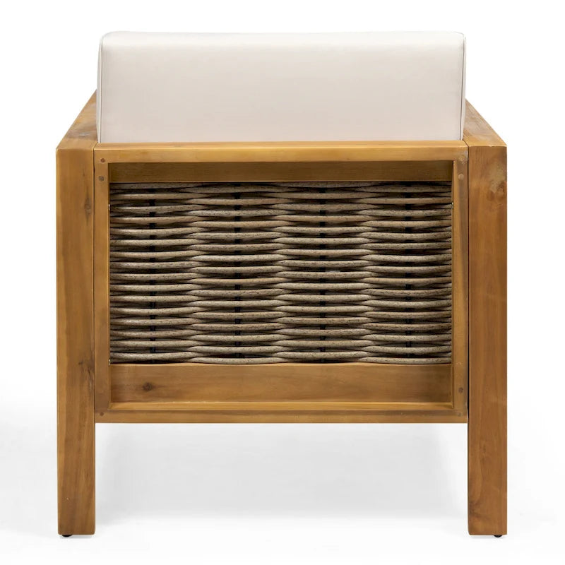 Fauteuils club d'extérieur en bois d'acacia, lot de 2