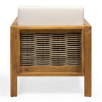 Fauteuils club d'extérieur en bois d'acacia, lot de 2