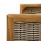 Fauteuils club d'extérieur en bois d'acacia, lot de 2