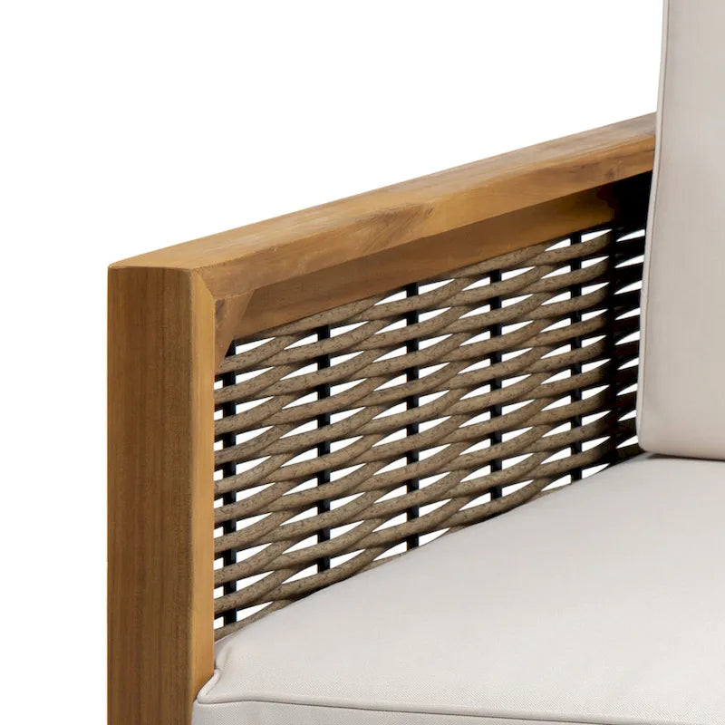 Fauteuils club d'extérieur en bois d'acacia, lot de 2