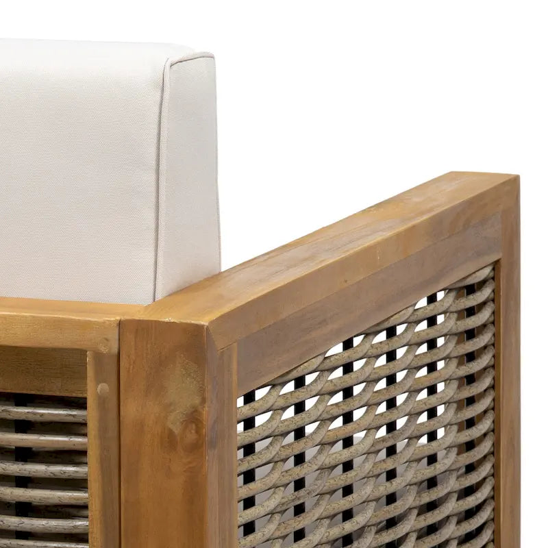 Fauteuils club d'extérieur en bois d'acacia, lot de 2