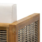 Fauteuils club d'extérieur en bois d'acacia, lot de 2