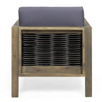 Fauteuils club d'extérieur en bois d'acacia, lot de 2