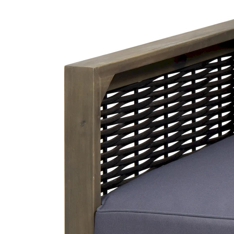 Fauteuils club d'extérieur en bois d'acacia, lot de 2