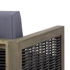 Fauteuils club d'extérieur en bois d'acacia, lot de 2