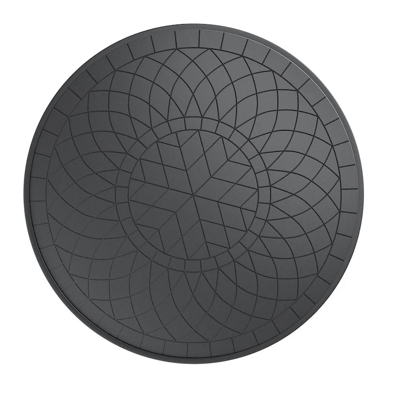 Table de salle à manger de patio en aluminium moulé avec cadre et texture sculptée sur le plateau