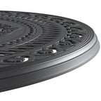 Table de jardin en aluminium moulé avec cadre et trou pour parasol