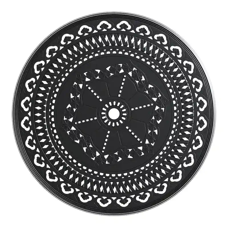 Table de jardin en aluminium moulé avec cadre et trou pour parasol