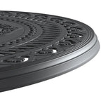 Table de jardin en aluminium moulé avec cadre et trou pour parasol