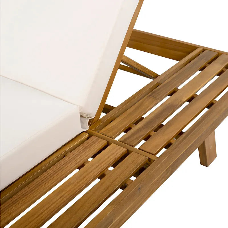 Ensemble de 2 chaises longues d'extérieur Michael en acacia de Christopher Knight Home