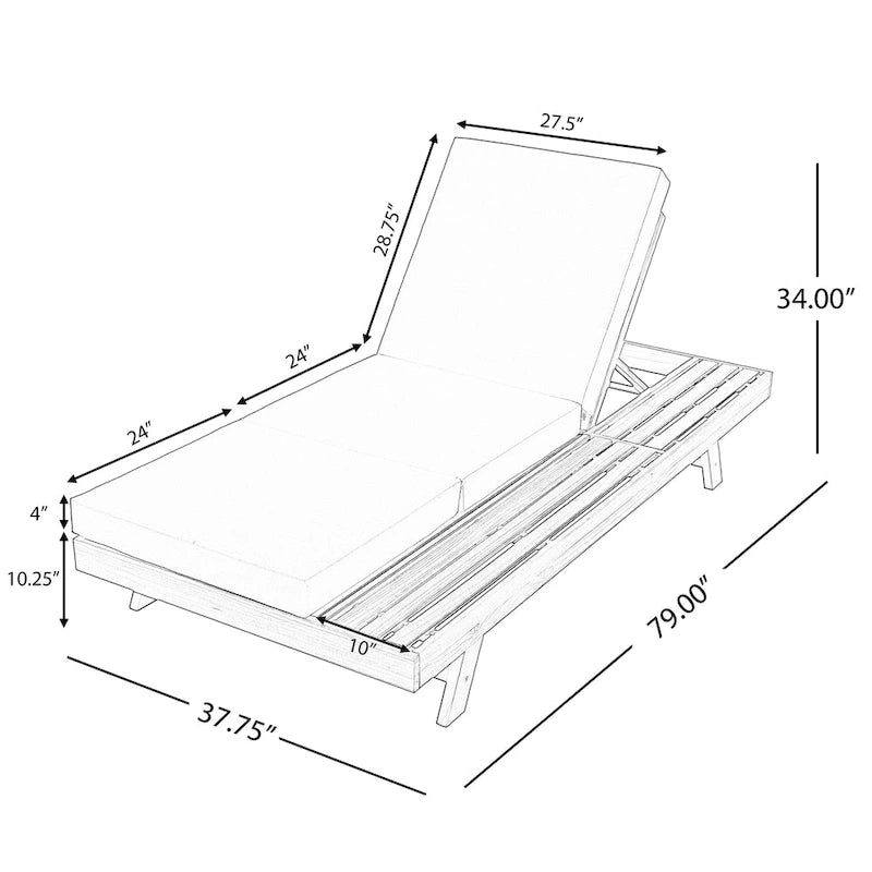 Ensemble de 2 chaises longues d'extérieur Michael en acacia de Christopher Knight Home