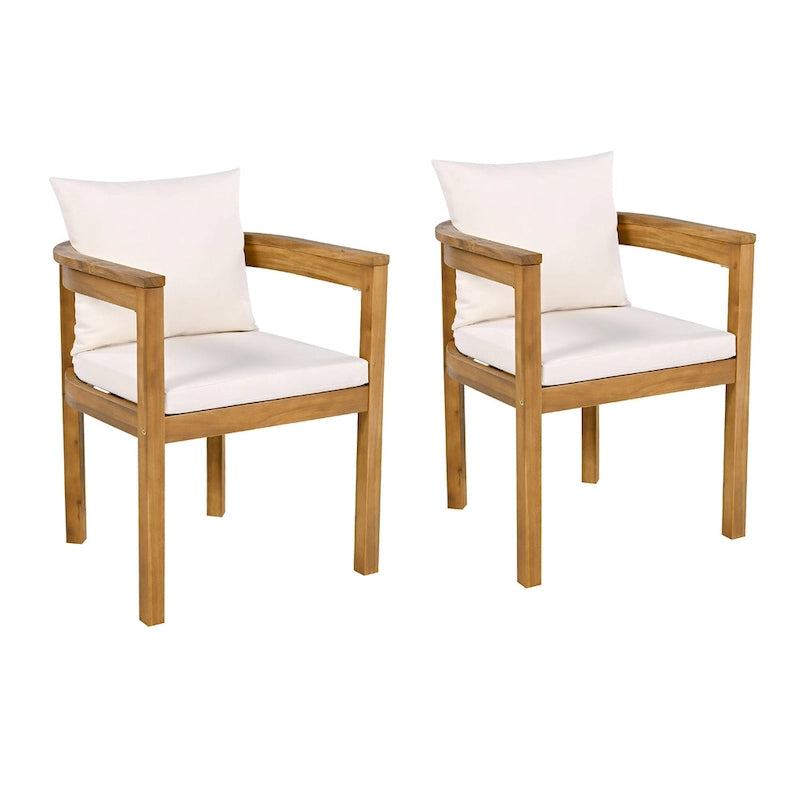 Christopher Knight Home - Chaises d'extérieur Carl en bois d'acacia (lot de 2)