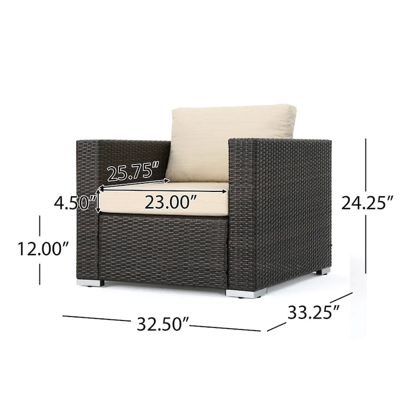 Fauteuil club d'extérieur en osier Santa Rosa par Christopher Knight Home