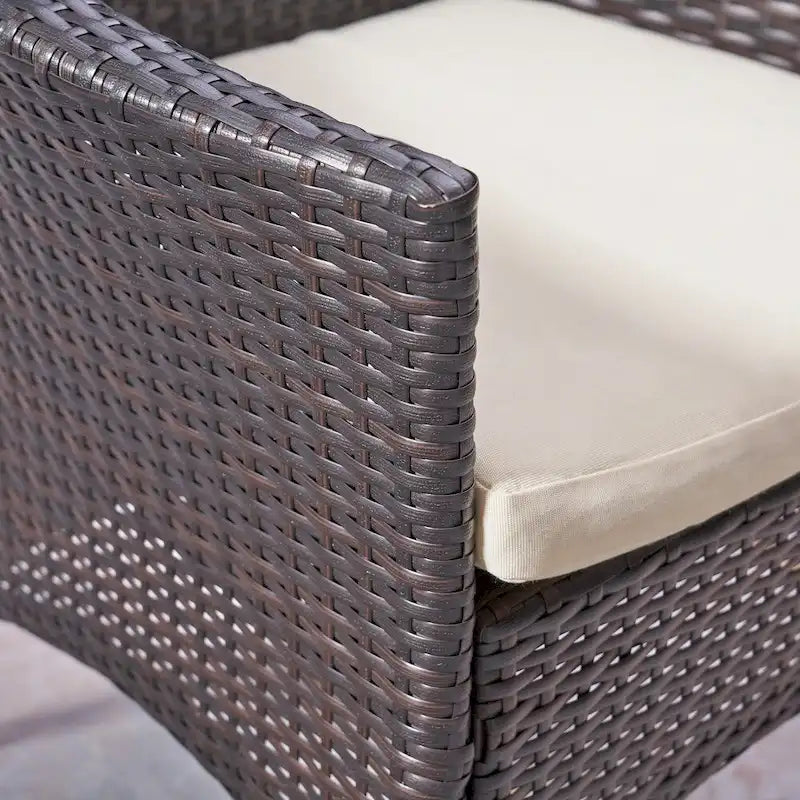 Ensemble de salle à manger d'extérieur Wyatt 7 pièces en bois d'acacia et osier par Christopher Knight Home