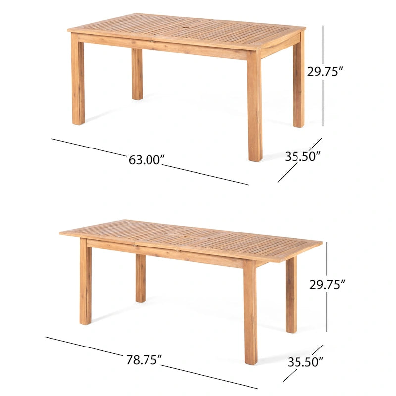Ensemble de salle à manger extensible Elmar Outdoor 7 pièces en bois et osier par Christopher Knight Home