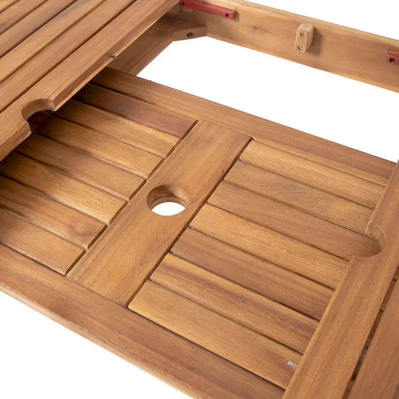 Ensemble de salle à manger extensible Elmar Outdoor 7 pièces en bois et osier par Christopher Knight Home