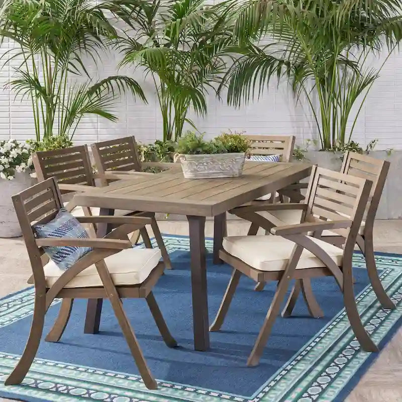 Della Acacia Wood 7-piece Dining Set by Christopher Knight Home