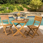 Positano Outdoor 3-piece Foldable Acacia Wood Bistro Set by Christopher Knight Home