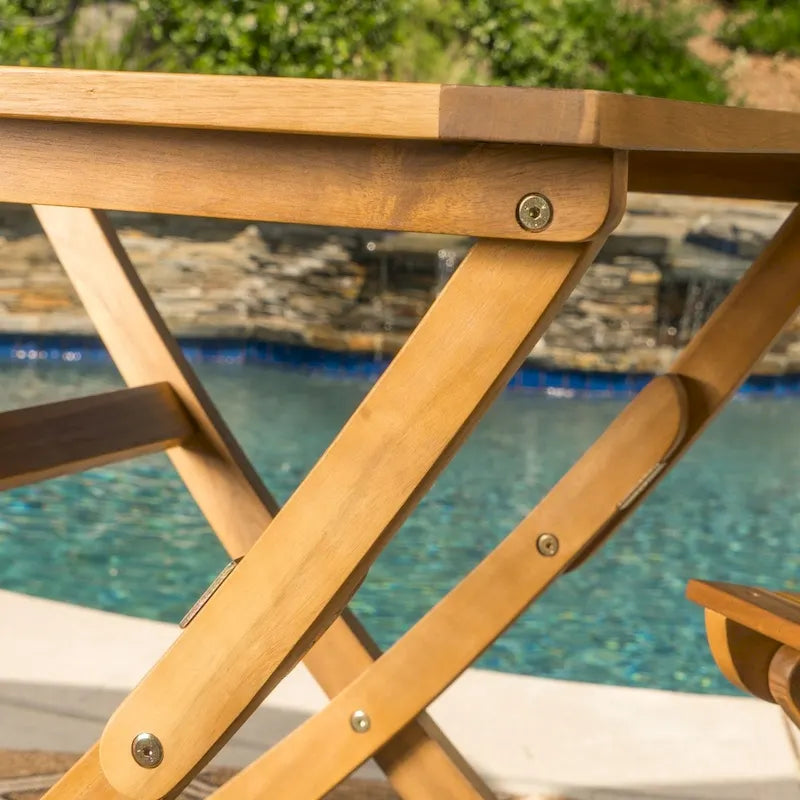 Ensemble bistro pliable 3 pièces en bois d'acacia Positano Outdoor de Christopher Knight Home